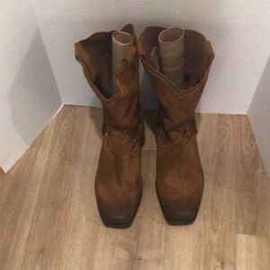 Brothers/Sons suede brown cowboy boots size 11D